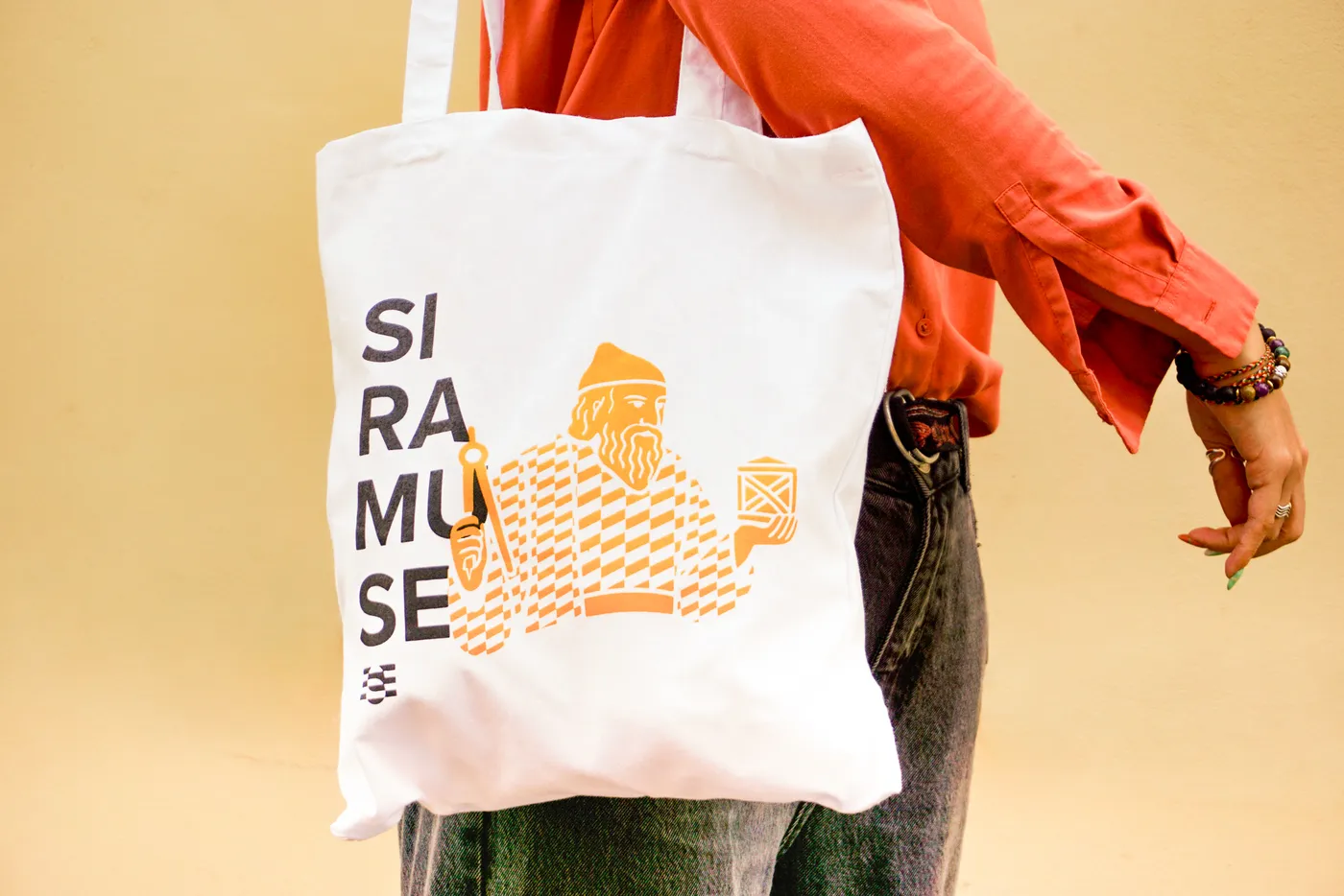 Siramuse tote bag with Archimedes illustration